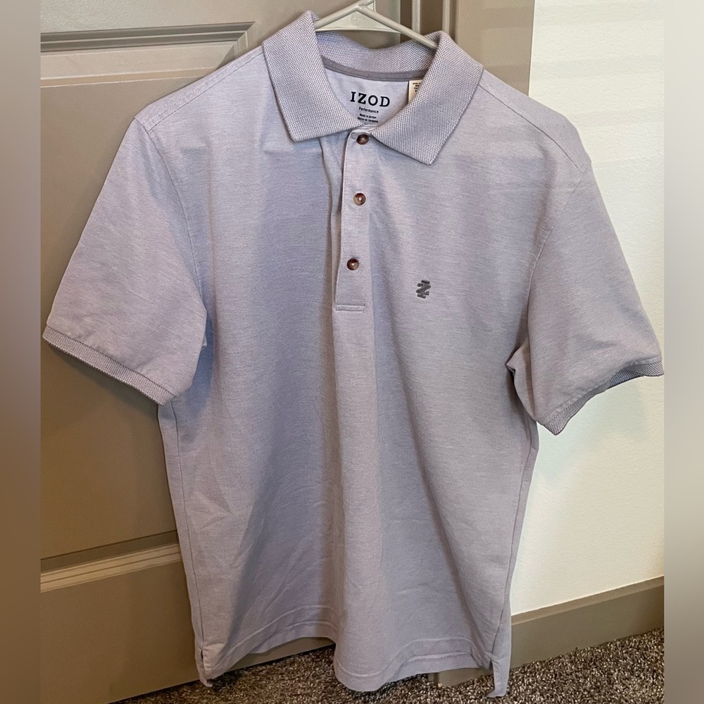 IZOD Light Purple/Gray Polo Shirt